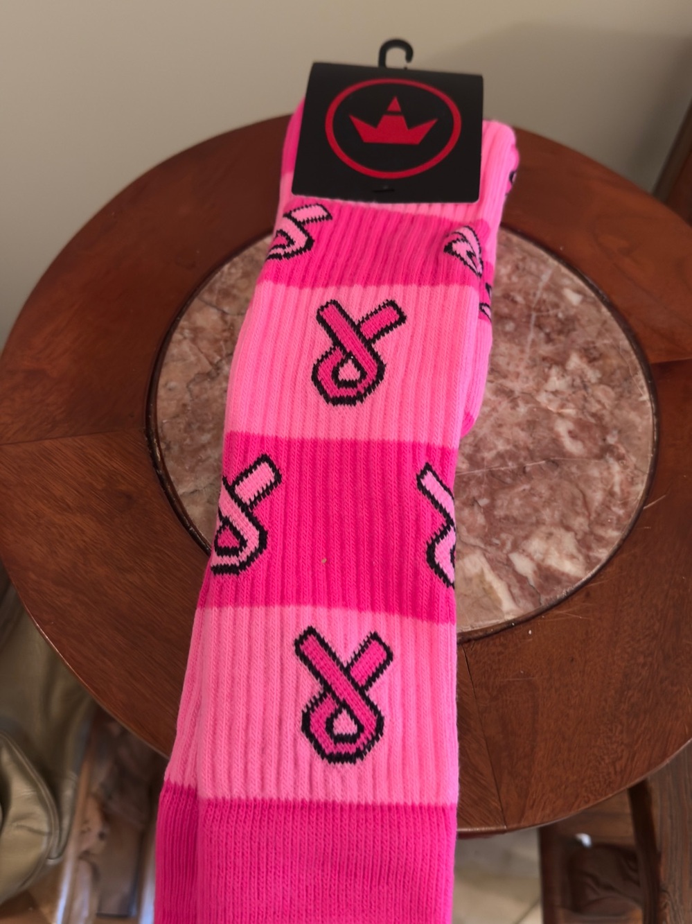 Pink Ribbon Socks - Perfect for Sports/Cheer "Pink Out' or Oct. Cancer Awareness